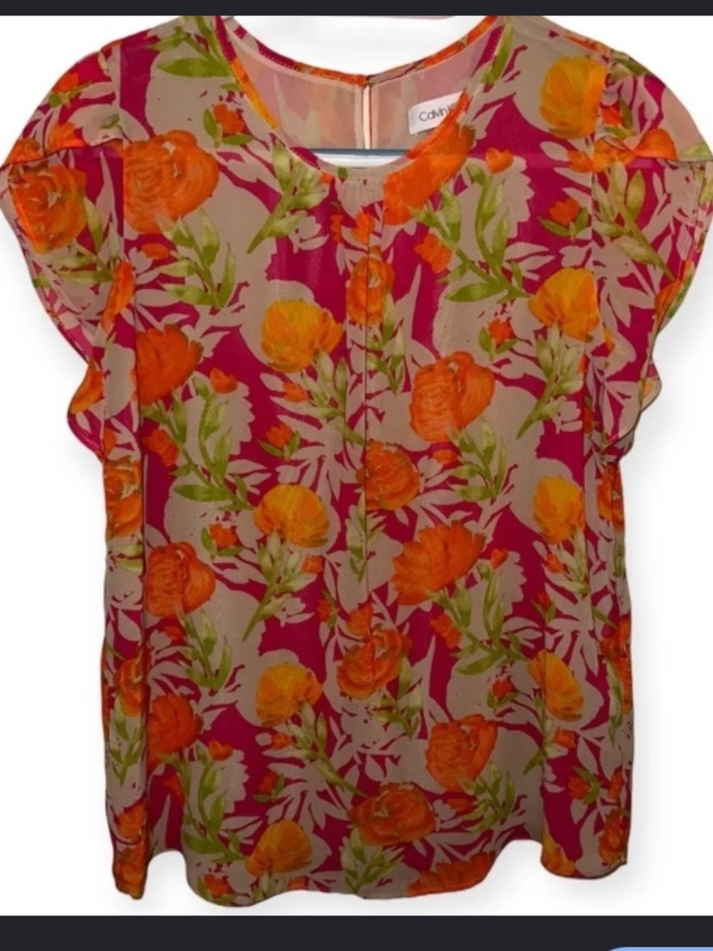 Calvin Klein-colorful floral print blouse